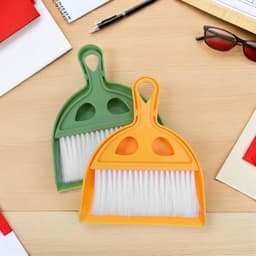 Handbezem en Stoffer Set - Mini Veegset - Bureau Schoonmaken - Compact Ontwerp - 20 x 16 cm - Diverse kleuren — thumbnail 2