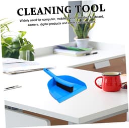 Mini Stoffer Bezemset - Kleine Reinigingsset - Bureau Schoonmaken - Compact Ontwerp - 26 cm Lengte - Grijs — thumbnail 4