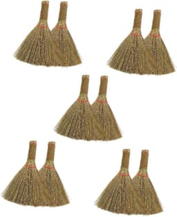 Keukenreinigingsbezem Set - Mini Stoffer - Bureau Tafel Reinigen - Natuurlijk Miscanthus Materiaal - 10 Stuks - Natuurlijk — thumbnail 1