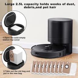 Dailygoods- Stofzuigerzakken Grote Capaciteit - Stofzuigeraccessoire - Lekvrij - Duurzaam - Geschikt voor Proscenic M7 Pro/M8 Pro - Eenvoudig te vervangen - Robotstofzuigerzakken — thumbnail 2