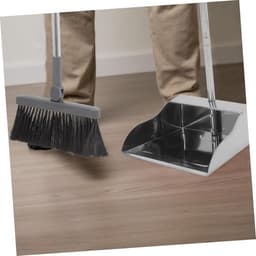Vuilblik Lange Steel - Stoffer en blik - Huis en tuin - Extra grote opvang - 70 cm lengte - Zilver — thumbnail 3