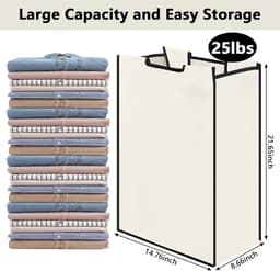 Wassorteerder Zakken - Wasopslag Organizer - Huishoudelijk Gebruik - Waterdicht Oxford Materiaal - 3476 x 2165 cm - Beige — thumbnail 3