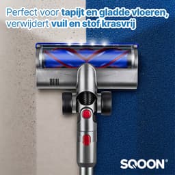 SQOON® Stofzuiger Mondstuk Geschikt voor Dyson Stofzuiger V7 / V8 / V10 / V11 en v15 Series - Met Twee Borstels - Zuigmond voor Dyson Steelstofzuiger - LED Licht — thumbnail 5