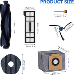 10-delige accessoireset Geschikt voor Eufy X10 Pro Omni Vacuüm Cleaner Robot - Reserveonderdelen - 1 Hoofdborstel - 2 Zijborstels - 2 Cartridges - 2 Doeken - 2 Stofzakken - 1 Kleine Borstel — thumbnail 5