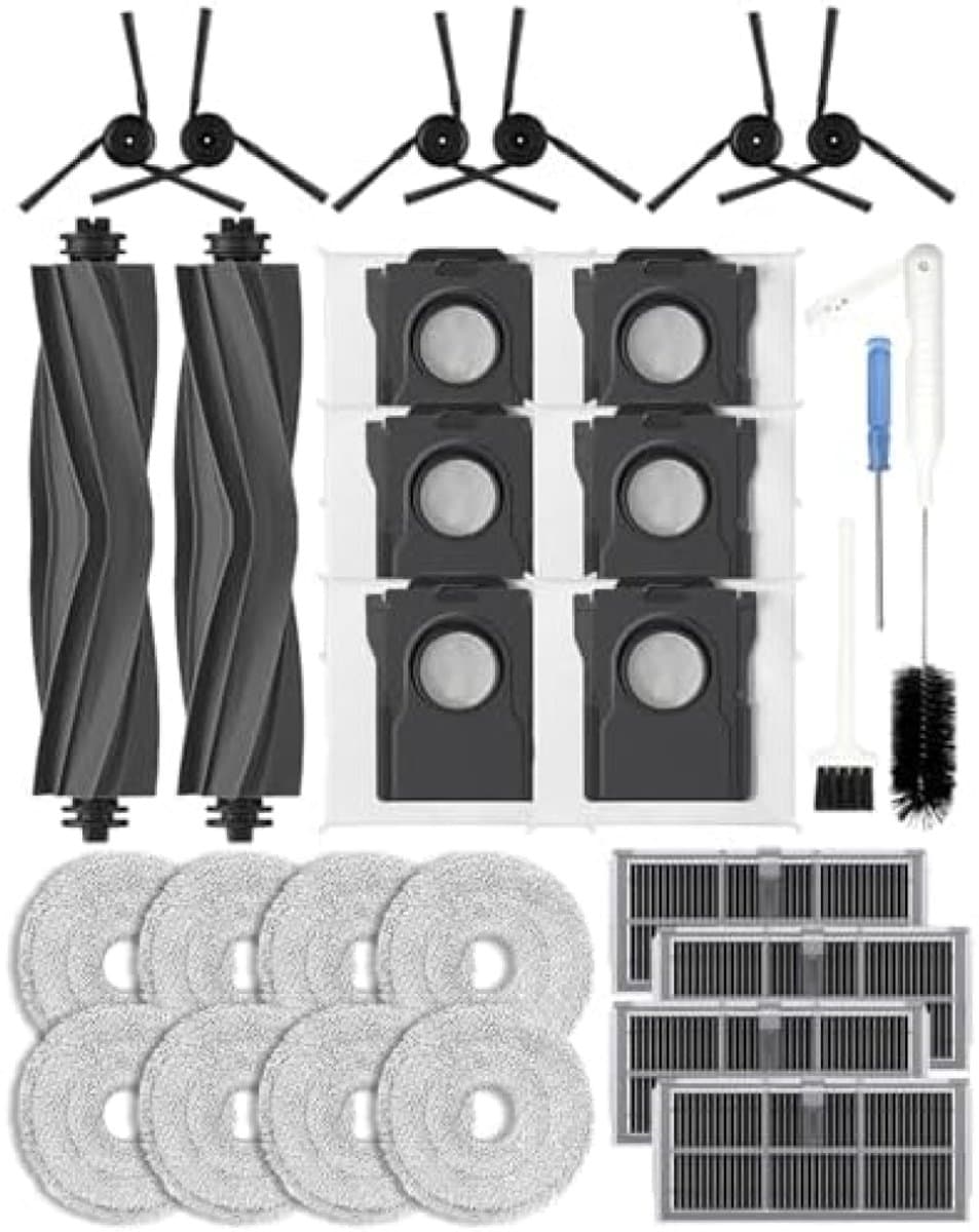 28 stuks accessoires voor de Dreame X40 Ultra/L40 Ultra /X40 Master/Mova P50 Pro Ultra robotstofzuiger,1 hoofdborstel, 4 HEPA-filters actieve koolfilter, 6 zijborstels — afbeelding 1
