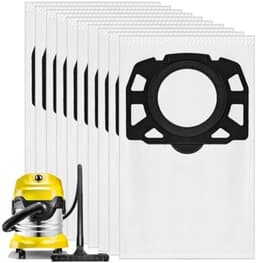 10 stuks stofzuigerzakken voor Kärcher nat/droogzuigers - Vervangende filterzakken geschikt voor WD4, WD5, WD6, MV4, MV5, MV6 modellen - Geschikt voor nat en droog gebruik — thumbnail 1