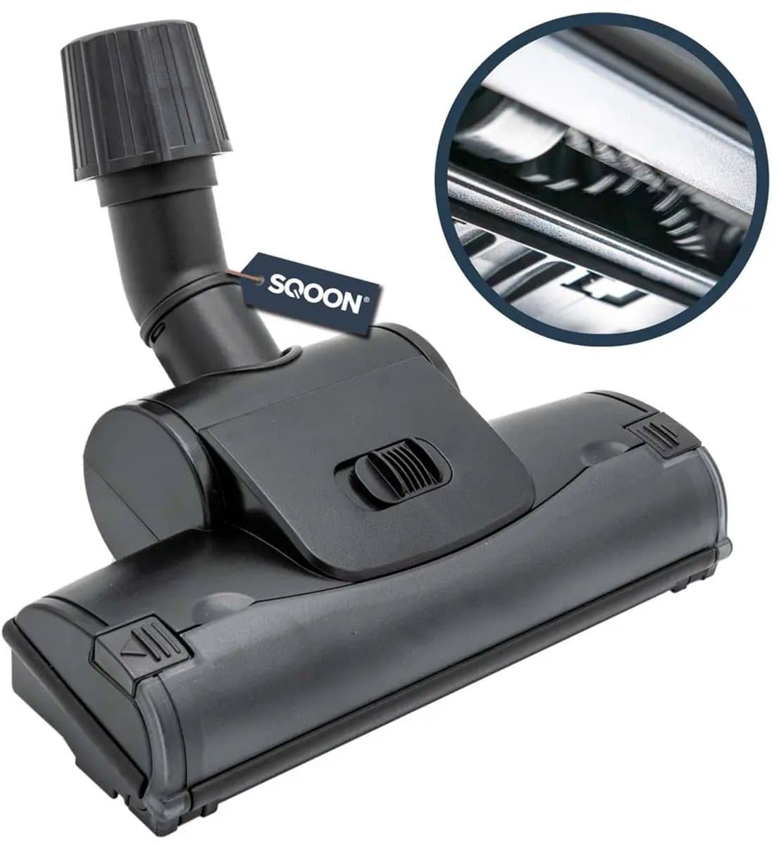 SQOON® Turbozuigmond universeel 30-37 mm - Geschikt voor diverse stofzuigers - Met nylon borstelharen - Ideaal voor tapijt en dierenharen — afbeelding 1