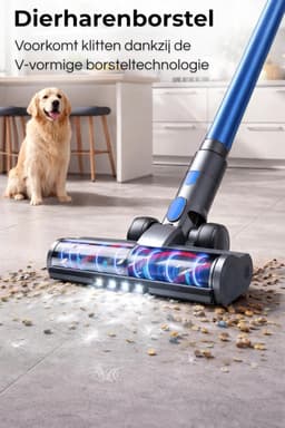 Steelstofzuiger met Dweilfunctie - Draadloze Stofzuiger Kruimeldief - Huis Snel Schoonmaken - 430W 30.000 Pa Zuigkracht - 800 ml Reservoir — thumbnail 5