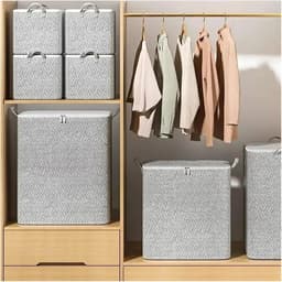 Opbergzakken Dekens - Dekbed Tassen - Seizoensopslag Kleding - Waterdicht Stofvrij - 3 Stuks 220L - Grijs — thumbnail 4