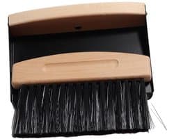 Mini Bezem Stoffer Set - Kleine Veegset - Bureau Schoonmaken - Houten Handvat - 15.5 cm - Zwart