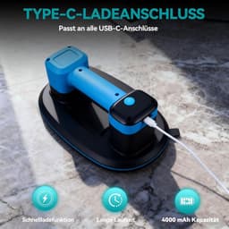Draadloze Zuigheffer - Tegelheffer Vacuüm - Materiaal Verplaatsen - 300 kg Zuigkracht - Ø26 cm - Zwart — thumbnail 5