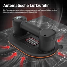 Accu zuighouder - Elektrische zuignap Tegel lifter - Materialen Verplaatsen - 300 kg Draagkracht - 24 cm Diameter - Zwart — thumbnail 4