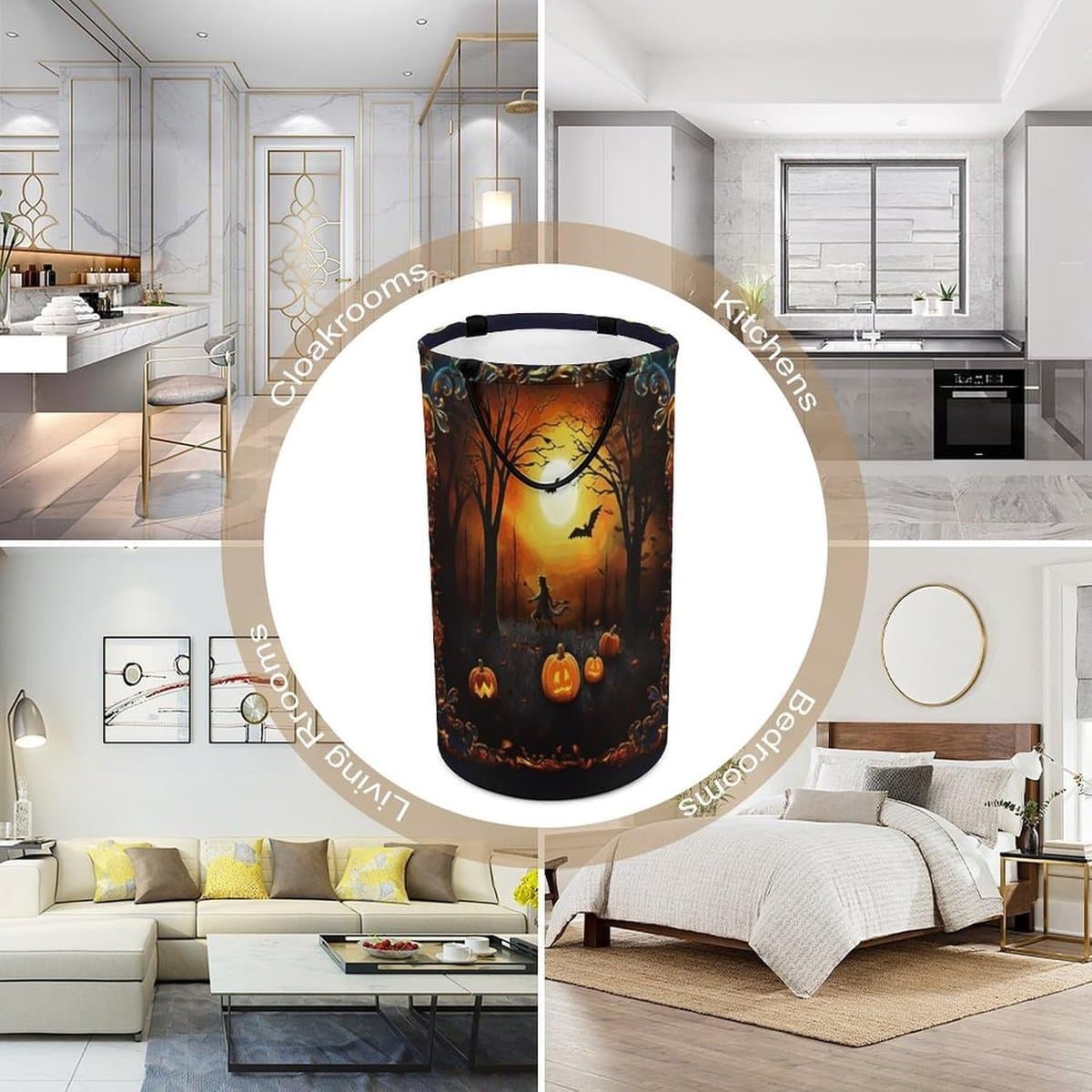 Wasmand - Vuilnisbak Kleding - Kleding Opbergen - Waterdicht Vochtbestendig - 40x69cm - Halloween — afbeelding 1