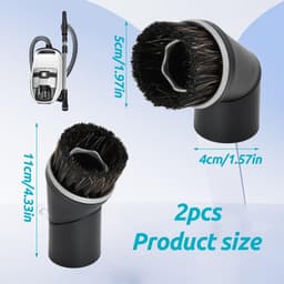 Dailygoods- Stofzuigerborstel Roterend - Universeel - Meubelborstel - 35 mm - 2 Stuks - Robuuste Kunststof - 360 Graden Draaibaar - Reinigingsborstel — thumbnail 4