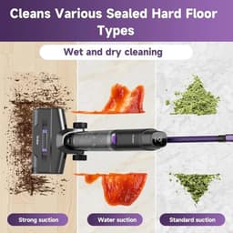 Draadloze Nat & Droog Stofzuiger – 3-In-1 Schoonmaakmachine – Stofzuiger Mop Reiniger – Zelfreinigend Systeem – 45 Min Batterijduur – Rand- En Hoekreiniging — thumbnail 5