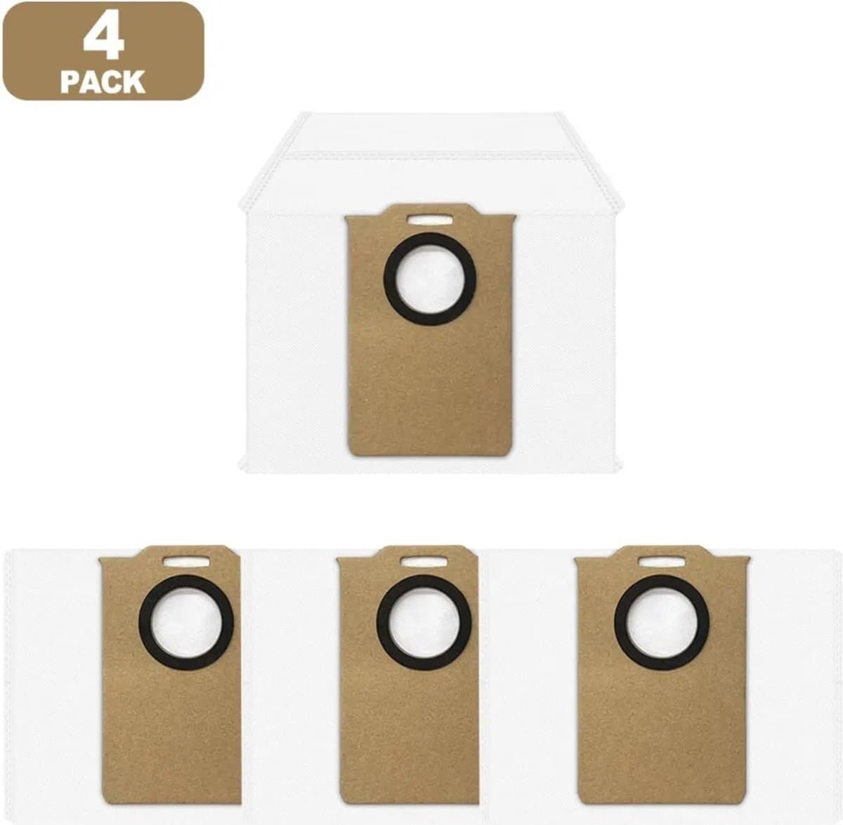 Stofzuigerzakken Geschikt voor de robotstofzuigers Mova, Trouver E20 Plus, Proscenic Q8 Max en Honor Choice R3 Plus/Plus, 3,5 liter, automatische lediging, vervangingszakken (verpakking van 4). — afbeelding 1
