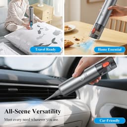 Draadloze Handheld Autostofzuiger - Zwart - Compact en Lichtgewicht - Voor Auto en Thuis — thumbnail 4