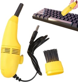 Toetsenbordstofzuiger - Mini stofzuiger - Computer reinigen - Fluisterstil ontwerp - 19.7 cm lengte - Geel — thumbnail 5