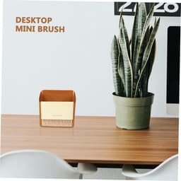 Mini bezem en stoffer - Kleine reinigingsset - Bureau schoonmaken - Compact en lichtgewicht - 17 cm breed - Oranje — thumbnail 2