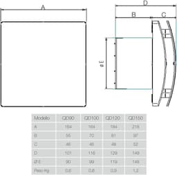 Aszuiger met diameter 148 mm en 24 W vermogen - 253 m3/h - 001600 — thumbnail 2