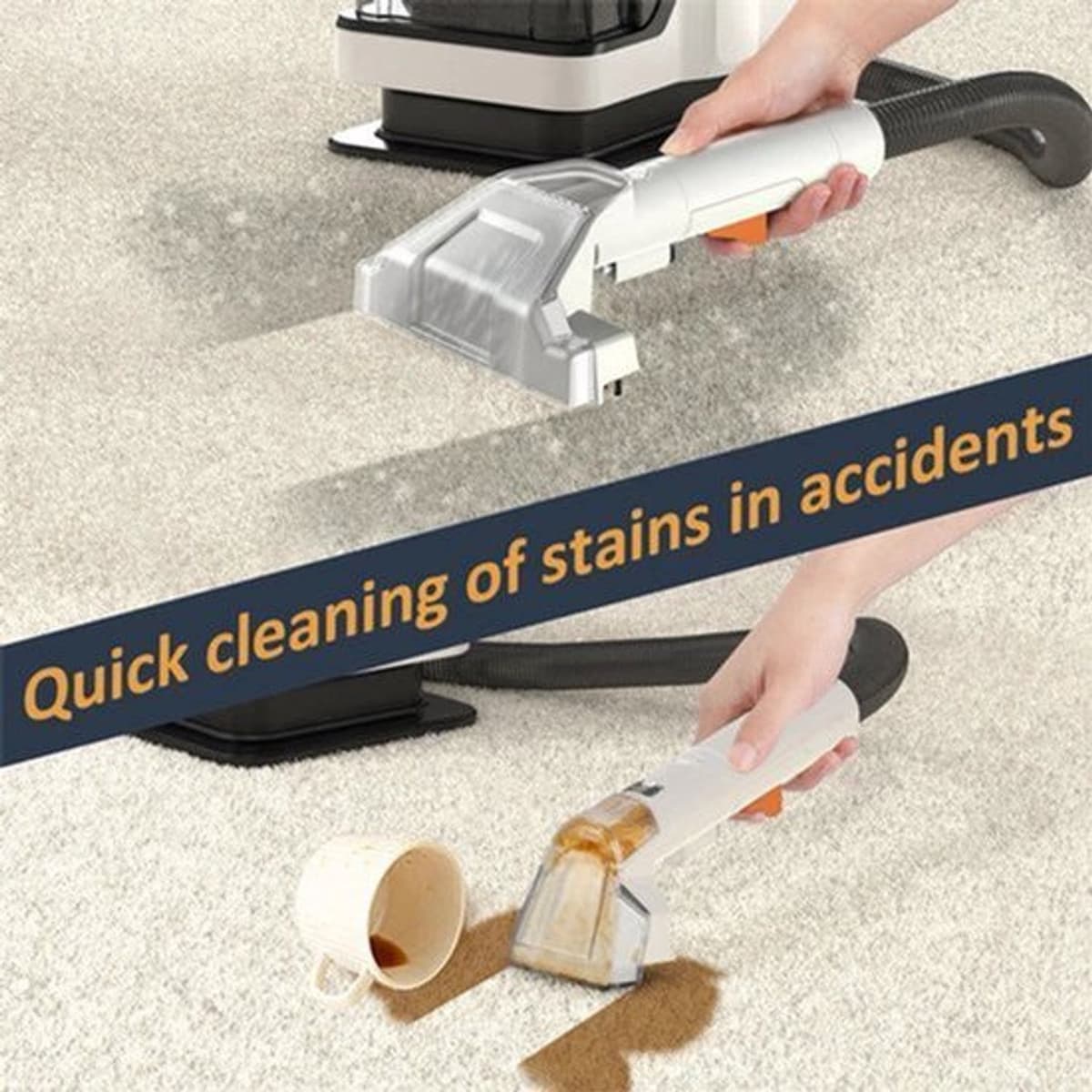 Zetelreiniger - Stofzuiger - Vacuum Cleaner - Tapijtreiniger - Handheld Spot Cleaner - 750W High Power - 15KPa - Vlekverwijderaar voor Toilet, Bankstellen en Meubels – 450W EU Plug — afbeelding 1