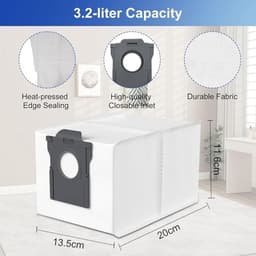 15 Stofzakken voor Dreame Robotstofzuiger - Compatibel met L10s Ultra Gen2/Gen3, L40 Ultra A/AE, X50 Ultra en meer - 3,2 Liter, 4-laags filtratie — thumbnail 4