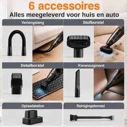 Kruimeldief Snoerloos 20.000 Pa – 30 min – HEPA – Autostofzuiger Oplaadbaar – Handstofzuiger – Kruimelzuiger – Draadloze Stofzuiger – Woodoro — thumbnail 3