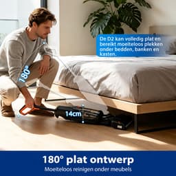 Grenintol Vloerreiniger 3-in-1 – Nat- en Droog Stofzuiger – Met Dweilfunctie – 15kPa – 180° Platliggend – Zelfreiniging met Geëlektrolyseerd Water – Automatische Droging – Dubbelzijdige Randreiniging – 35 Min Accuduur – Oranje — thumbnail 2