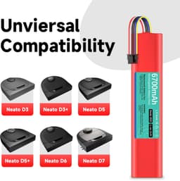 6700mAh Vervangingsbatterij voor Neato Botvac Connected D3/D5/D6/D7 — thumbnail 2