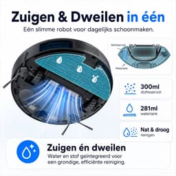STEGA RoboCleaner Max - Robotstofzuiger met Leegstation en Dweilfunctie - 5000 Pa - LDS Lasernavigatie - App - 150 min — thumbnail 3