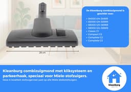 Kleanburg® - Geschikt voor Miele - Combi Stofzuiger Mondstuk - Kliksysteem - Parkeerhaak - AllTeQ A-kwaliteit — thumbnail 3