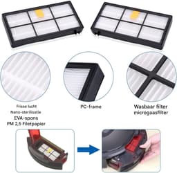 Accessoires voor veegmachines - Onderdelensets - Vervangingsborstels - Vervangingsaccessoires geschikt voor iRobot Roomba 800 900-serie 860 865 866 870 871 875 876 ​​880 886 896 960 966 971 976 980 981 — thumbnail 4