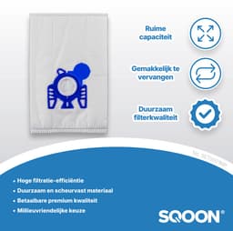 SQOON® 20x Stofzuigerzakken + 1x HEPA Filter + 5 Geursticks – Geschikt voor Miele Complete C1, C2, C3, Compact C1/C2 en S4 – Vervangt SF-HA50, 9917730 — thumbnail 5