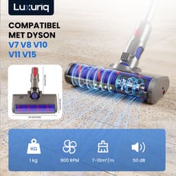 Stofzuigermond - Geschikt voor Dyson steelstofzuiger - Dyson V15 - V10 - V8 - V7 - Led - Universele Stofzuigermond - Zachte Borstel - Parketborstel — thumbnail 5
