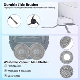 18 Stuks Accessoires geschikt voor Dreame X40 PRO/X40Ultra/L40 Ultra Robotstofzuiger - 1 Hoofdborstel, 2 Filters, 4 Zijborstels, 4 Dweildoeken, 6 Stofzakken, 1 Reinigingsborstel — thumbnail 4