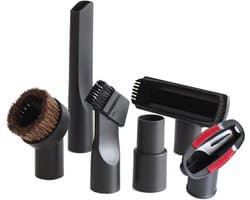 Daity 6-delig stofzuiger hulpstukken set - geschikt voor Miele - Philips - AEG - Karcher - Bosch - Numatic - Nilfisk - meubelborstel - spleetzuigmond - stofzuigermond - stofzuigermondstuk - stofzuigervoet - borstel - universeel zuigmond