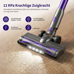 Avalue 6-in-1 Stelstofzuiger Draadloos – 180W – 40 min – 5 Opzetstukken – Zonder Zak – Afneembare Batterij - Paars — thumbnail 3