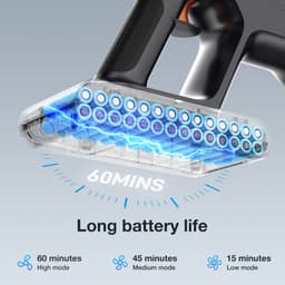 VacniQ V3 Steelstofzuiger Draadloze stofzuiger, 3-in-1 steelstofzuiger, tot 45.000 Pa, 60 minuten gebruiksduur, anti-klit, 5-traps filter, krachtig en lichtgewicht, voor hardhouten vloeren, tapijten, auto's en dierenharen — thumbnail 5