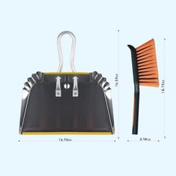 Zware metalen stofpan 17" met reinigingsborstelset — thumbnail 5