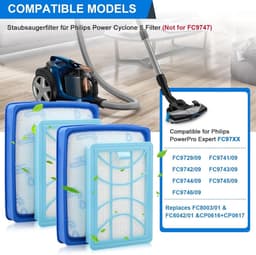 2 stuks Filters geschikt voor Philips PowerPro Expert (FC9729 FC9741 FC9742 FC9743 FC9744 FC9745 FC9746), filter voor Philips Power(FC8003/01|FC6042/01|CP0616 en CP0617) — thumbnail 4