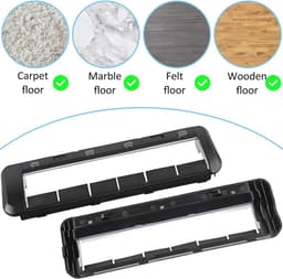 2x Vervangende onderdelen - hoofdborstelafdekking Geschikt voor Mova P50 Pro Ultra - P50 Ultra - P10 Pro Ultra - P10 Ultra - V50 Ultra Complete - E40 Ultra - S20 Ultra - E30 Ultra & Dreame X40 Ultra - L40 Ultra - X30 Ultra - S30 Pro Ultra - zwart — thumbnail 4