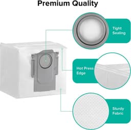 roborock Originele stofzuigerzakken OC-stofzakken Geschikt voor Q10S5 / Q7M5 / Q7L5 / Q7 Max+ Serie/S7 MaxV Ultra/S7 Pro Ultra/S8 Pro Ultra Serie/Q8 Max+/S8+/Q5 Pro+/S7 Max Ultra serie robotstofzuiger (6 stuks — thumbnail 5