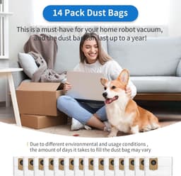 14 stuks vervangende stofzakken - geschikt voor Narwal Flow - Freo X10 Pro - Freo Z Ultra - Freo Z 10 robotstofzuiger - Reserveonderdelen en accessoires - wegwerpstofzakken — thumbnail 4