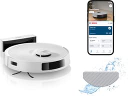 Bosch Spotless BCRC1W Robotstofzuiger met Dweilfunctie, 11,000 Pa Zuigkracht, Statische natte dweil, Smart Vision Infrarood Navigatie, Bosch Home Connect App, Wit — thumbnail 1