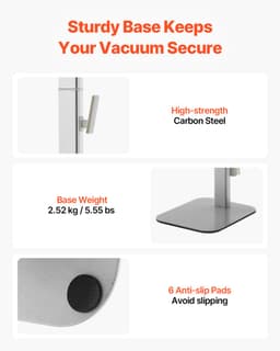 VEVOR 126cm Stofzuigerstandaard Dyson Multi-Model Opbergbeugel Zilver — thumbnail 3