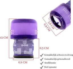 HEPA Filter voor Dyson Stofzuiger - Geschikt voor Dyson Steelstofzuiger V11/V15 Series - Wasbaar — thumbnail 5