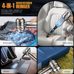 CLVP® Kruimeldief Draadloos - Auto Stofzuiger - Handstofzuiger - Zilver — thumbnail 4
