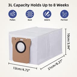 12-delige Stofzuigerzakken geschikt voor Dreame D10 Plus - D10s Plus - Z10 Pro - L10 PLUS - 3L Grote Capaciteit - Reserveonderdelen met 4-laags Filtratie - Anti-allergie Stofzakken — thumbnail 4