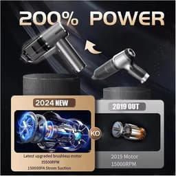 Draagbare Stofzuiger - Kruimelzuiger Auto - Snel Schoonmaken - 4-in-1 Multifunctioneel - 0.5L Capaciteit - Grijs — thumbnail 4