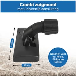 Stofzuigermond universeel - Zuigmond - Parketborstel - Stofzuigerborstel universeel - Geschikt voor Miele, Philips, AEG, Electrolux, Nilfisk, Rowenta etc. - 30 tot 37mm - Premium kwaliteit — thumbnail 3